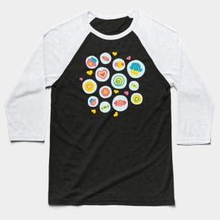 Blue circles sweet love Baseball T-Shirt